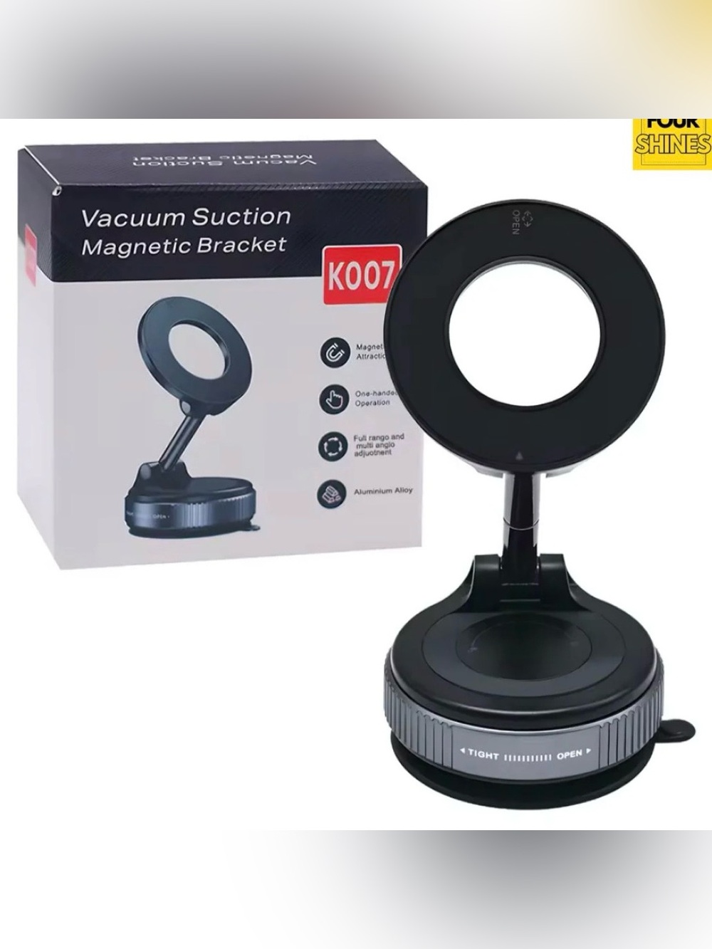 K007 - Vacuum Suction Magnetic Bracket Mount - Foldable Stand for Smartphones
